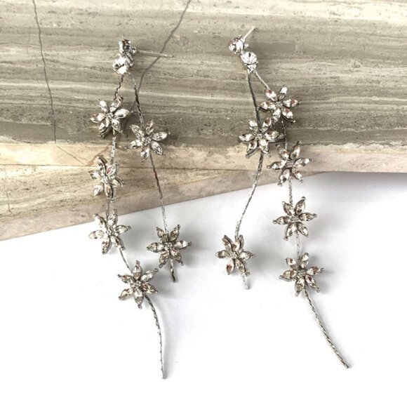 NEW~ Anthropologie SHASHI "Whisper" Long Crystal Tassel Earrings - Picture 10 of 12